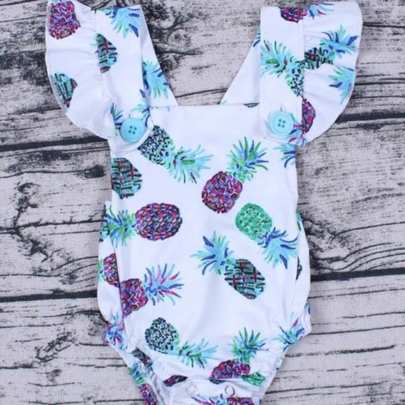 Other - Infant Pineapple Flutter Cross Straps Romper